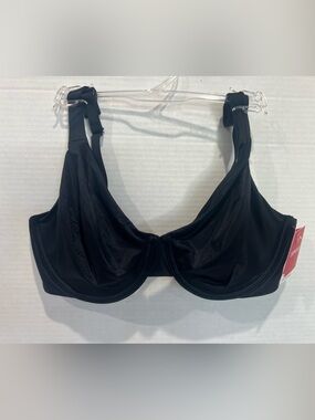 SPANX Satin Unlined Full Coverage Bra 30077R Black Size 34DD NWT